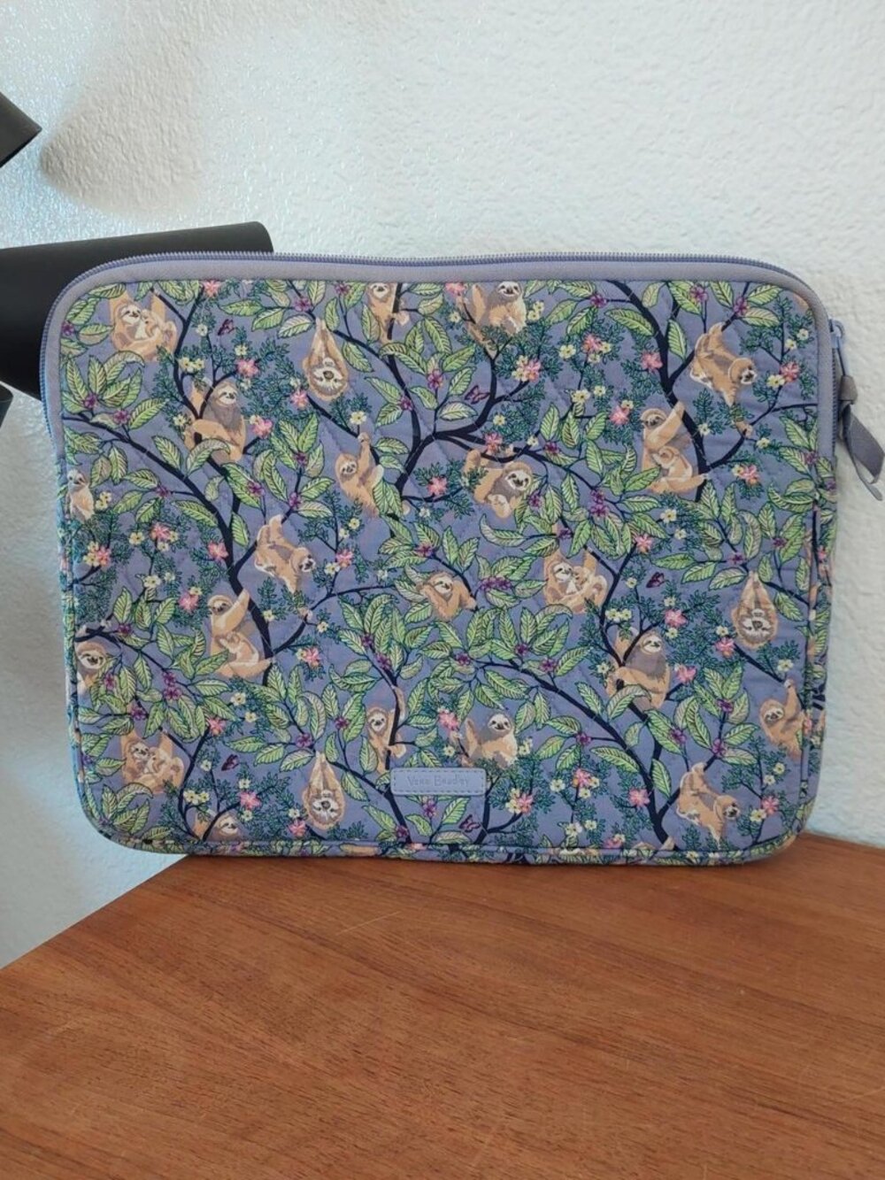 Vera Bradley sloths sloth lilac purple laptop sleeve pouch